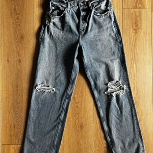 AG Adriano Goldschmied Distressed Gray Jeans